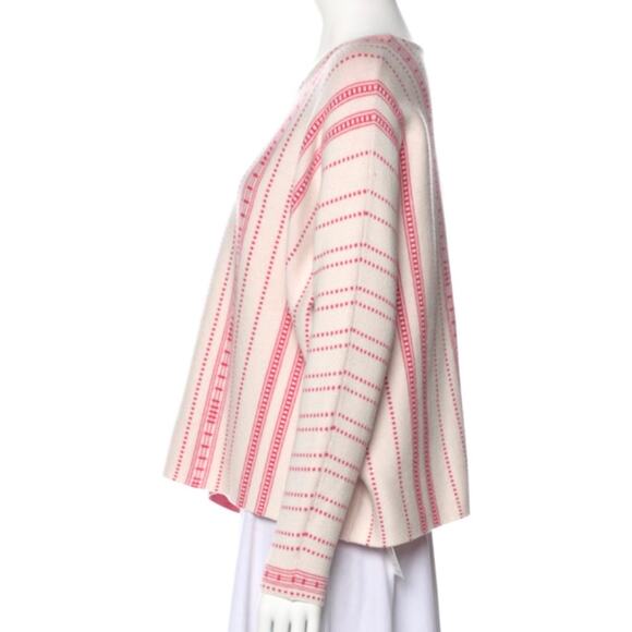 Maje Mauve Dot Striped Oversized Boxy Sweater Cream Pink 2 M - Picture 5 of 10